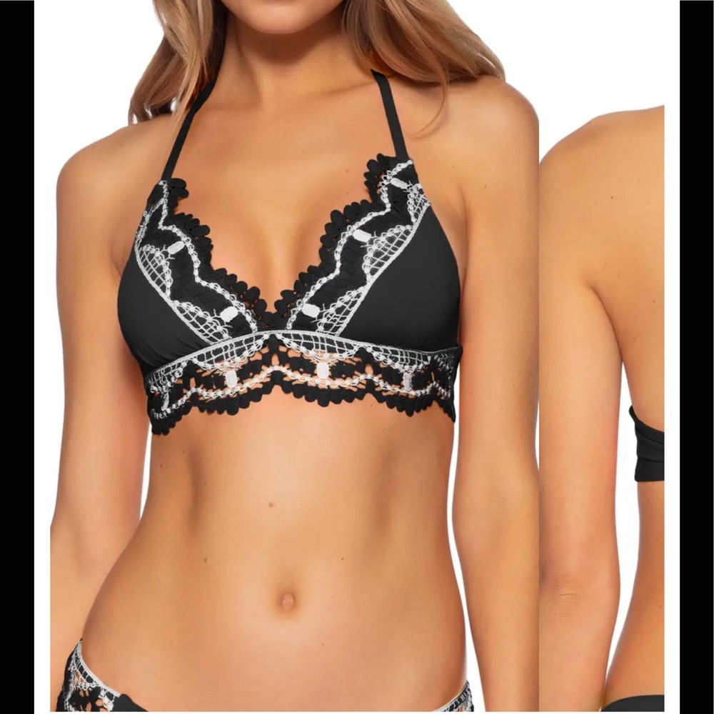 🆕NWT 2 PC BECCA Delilah Crochet Bikini Top + Bottom - Picture 5 of 16